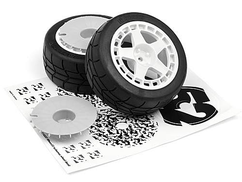 HPI WR8 Gymkhana Tyres Assembled on Fifteen52 TurboMac White Wheels - 1 Pair