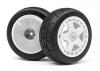 HPI WR8 Gymkhana Tyres Assembled on Fifteen52 TurboMac White Wheels - 1 Pair