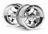 HPI 6 Spoke Wheel - Chrome - 83x56mm - 14mm Hex - (pair)