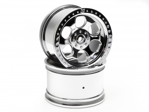 HPI 6 Spoke Wheel - Chrome - 83x56mm - 14mm Hex - (pair)