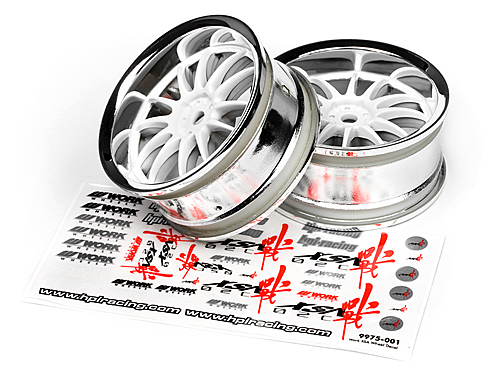 Work XSA 03C Touring Car Wheel 26mm Chrome/White (3mm Offset 2 Pcs)