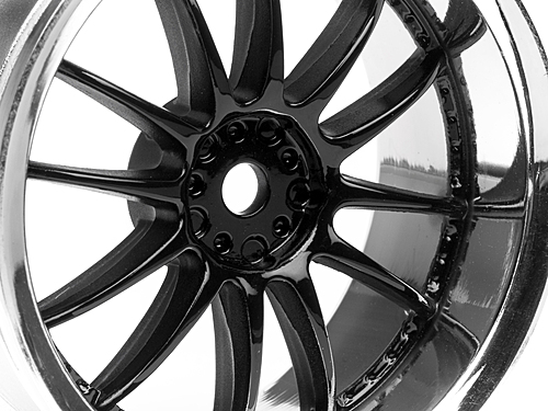Work XSA 03C Touring Car Wheel 26mm Chrome/Black (3mm Offset 2 Pcs)