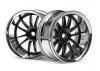 Work XSA 03C Touring Car Wheel 26mm Chrome/Black (9mm Offset 2 Pcs)