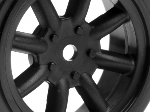 Vintage 8 Spoke Wheel 26mm Black 0mm Offset