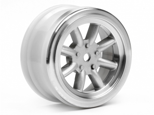 Vintage 8 Spoke Wheel 26mm Matt Chrome 0mm Offset
