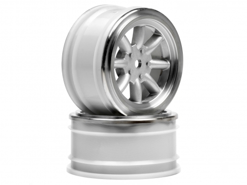 Vintage 8 Spoke Wheel 26mm Matt Chrome 0mm Offset