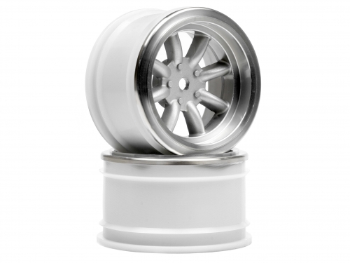 Vintage 8 Spoke Wheel 31mm Matt Chrome 6mm Offset