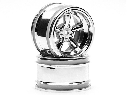 Vint 5 Spoke Whl 31mm/6mm Oset Shiny Chr for 31mm Vint. Tyres