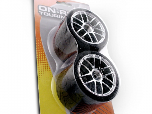 X-Pattern Tyre D CMPD. Mounted Split 26mm Chrome Rim 4 PC Set