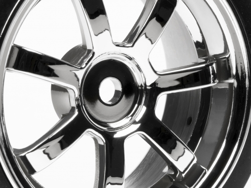 Mounted T-Grip Tire 26mm On Rays 57S-Pro Chrome Rim (2Pcs)