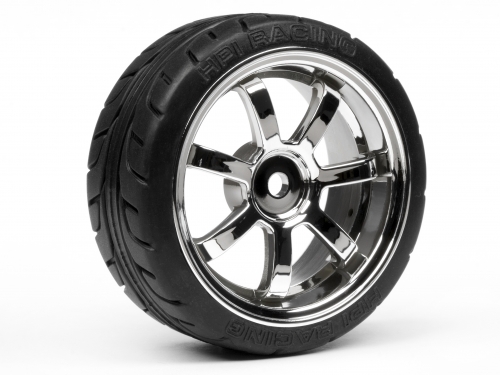 Mounted T-Grip Tire 26mm On Rays 57S-Pro Chrome Rim (2Pcs)