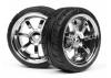 Mounted T-Grip Tire 26mm On Rays 57S-Pro Chrome Rim (2Pcs)