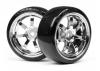 Mounted T-Drift Tire 26mm On Rays 57S-Pro Chrome Rim (2Pcs)