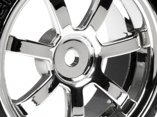 Mounted T-Drift Tire 26mm On Rays 57S-Pro Chrome Rim (2Pcs)