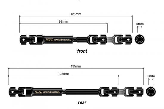 GMade - Junfac Scale SCX10 II Kit Univ Shaft 288-313mm W/B Hard Steel
