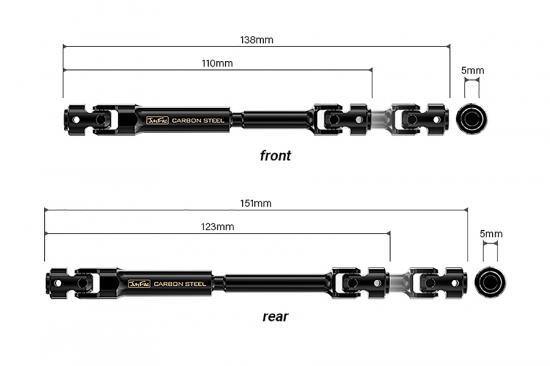 GMade - Junfac Scale Axial SCX10 II 4WD Univ. Shaft Hardened Steel