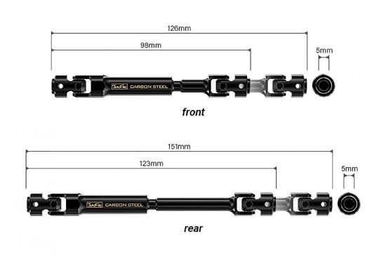 GMade - Junfac Scale Traxxas Trx4 Univ Shaft 324mm W/B Hardened Steel