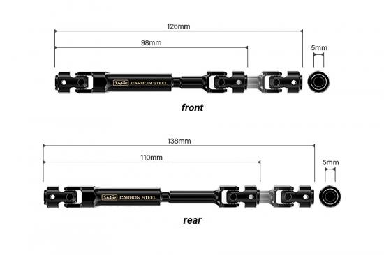 GMade - Junfac Scale Traxxas Trx4 Univ Shaft 312mm W/B Hardened Steel