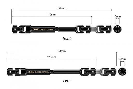 GMade - Junfac Scale Axial Wraith 1.9 Univ. Shaft Hardened Steel