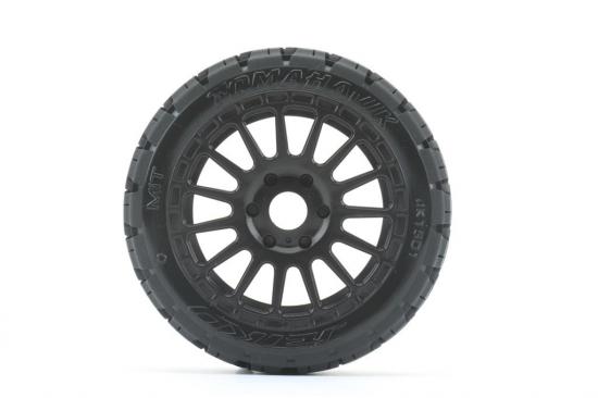 Jetko Extreme Tomahawk 1:8 Buggy Belted Tyres on Black Wheels 17mm Hex (2)
