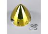 JP 89mm Chrome Yellow Spinner (with Aluminium Back Plate)