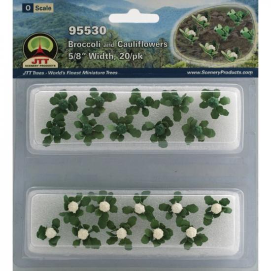 JTT 95530 Broccoli & Cauliflower, 5/8 width, O-Scale, (20 per pack)