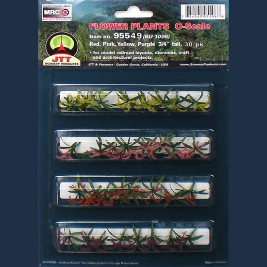 JTT 95549 Flower Plants Assorted, 3/4, O-Scale, (30 pack)