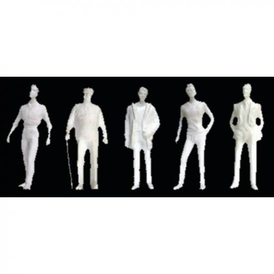 JTT 97117 Male Figures, 1:8 (1:100), White (10 per pack)
