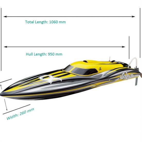 Joysway Alpha Brushless Race Boat - ARTR - Yellow