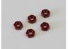 Kyosho Nut M3 X2.4 (5) - Aluminium/Red