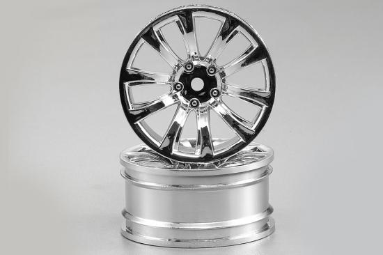 Killer Body Wheel 3mm Offset Chrome 10-Spoke 1:10 Tc (4)