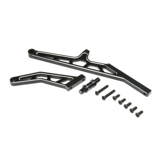 Chassis Brace Set - Rear - Aluminium - Black: DBXL-E 2.0