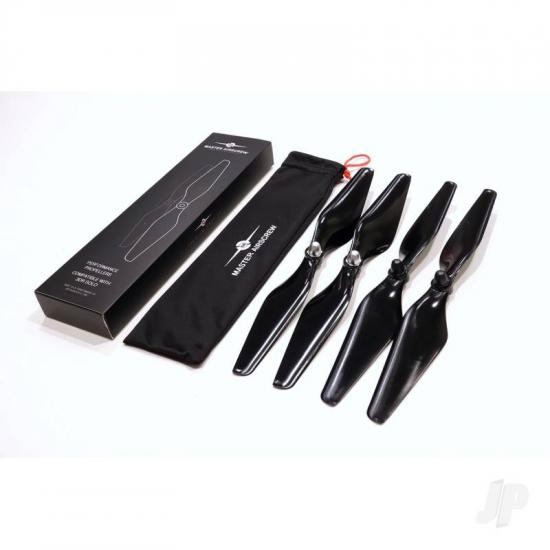 Master Airscrew 3MR-SL - 3-Blade 9x4.5 Prop C Set x4 Orange, Built-in Nut for 3DR SOLO