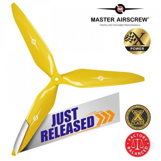 Master Airscrew 3X Power - 13x12 Propeller (CW) Rev./Pusher Yellow