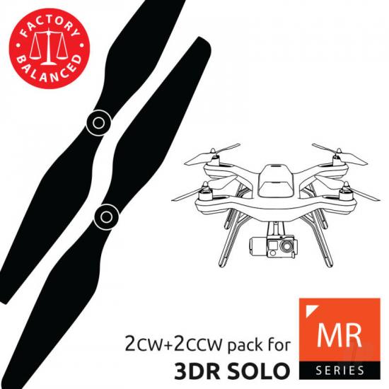Master Airscrew MR-SL - 10x4.5 Prop C Set x4 Black, Built-in Nut for 3DR SOLO