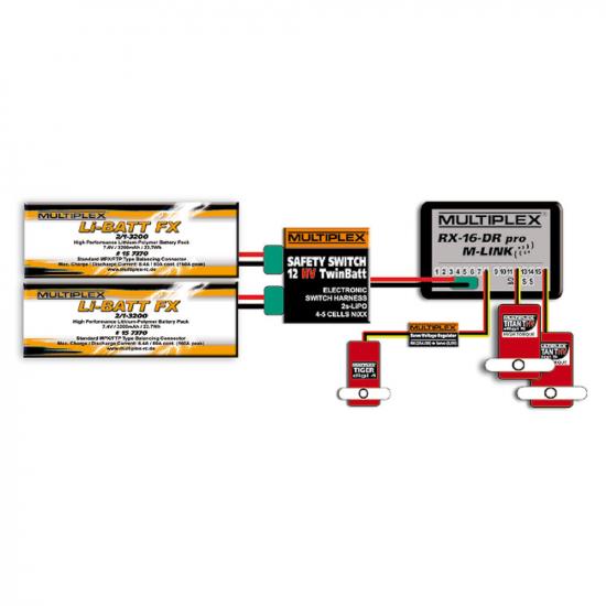 Multiplex MPX Safety-Switch 12Hv Twinbatt (M6) 85010