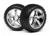 1:10 Buggy White Rear Wheel & Tyre Assembly