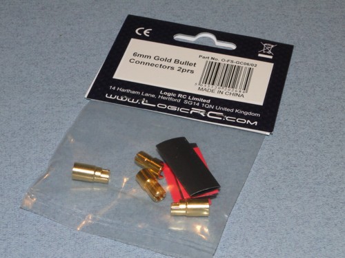6mm Gold Bullet Connectors 2prs