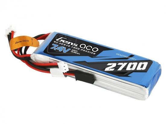Gens Ace Receiver LiPo - 2S 7.4V 2700mAh Rx with Futaba Connector