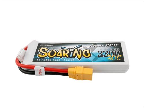 Gens Ace Soaring Series LiPo - 3S 11.1V 3300mAh 30C - XT90 ** CLEARANCE **