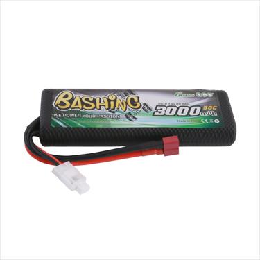 Gens Ace Hard Round Case 7.4v 2S LiPo 3000mAh 50C - Deans