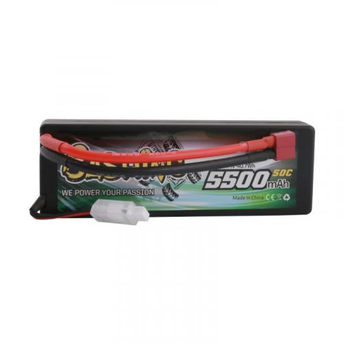 Gens Ace Hard Case 2S LiPo 5500mAh 50C - Deans