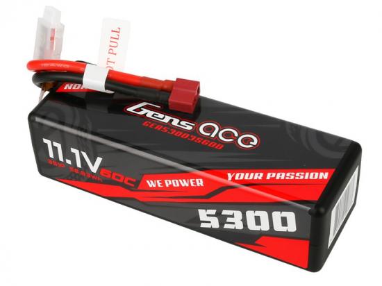 Gens Ace Hard Case LiPo - 3S 11.1V 5300mAh 60C with Deans