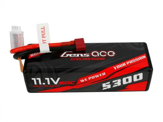 Gens Ace Hard Case LiPo - 3S 11.1V 5300mAh 60C with Deans