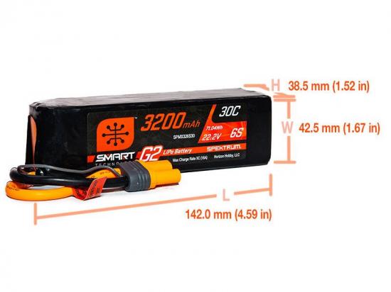 Spektrum 3200Mah 6S 22.2V Smart G2 30C IC5 ** CLEARANCE **