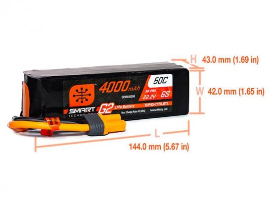 Spektrum 4000Mah 6S 22.2V Smart G2 50C IC5