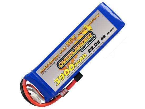 3900mAh 6S 22.2v 35C LiPo Battery - Overlander Supersport Pro ** CLEARANCE **