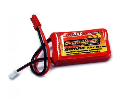 350mAh 2S 7.4v 40C LiPo Battery for Blade 130X - Overlander Extreme