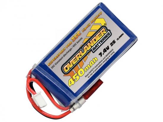 450mAh 2S 7.4v 35C LiPo Battery - Overlander Supersport