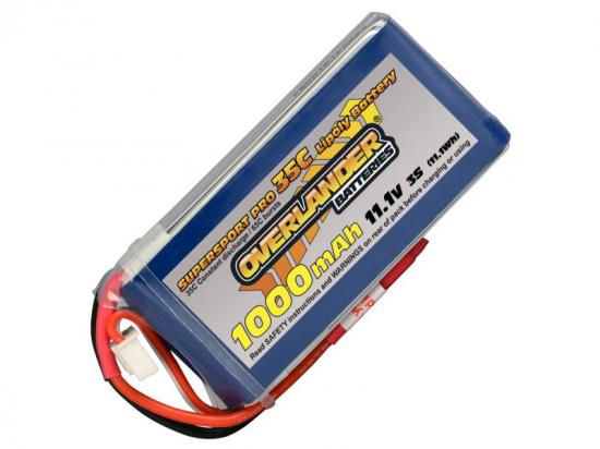1000mAh 3S 11.1v 35C LiPo Battery - Overlander Supersport